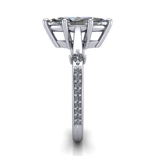 Vivian Marquise Shape Classic Engagement Ring in 18K White Gold