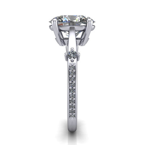Vivian Oval Shape Classic Engagement Ring in Platinum