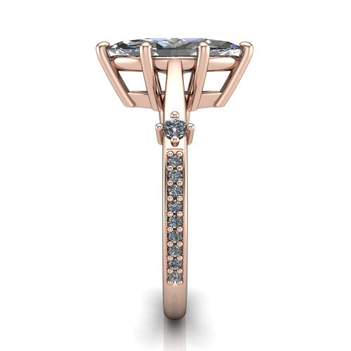 Vivian Marquise Shape Classic Engagement Ring in 14K Rose Gold