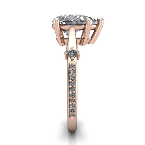 Vivian Pear Shape Classic Engagement Ring in 14K Rose Gold