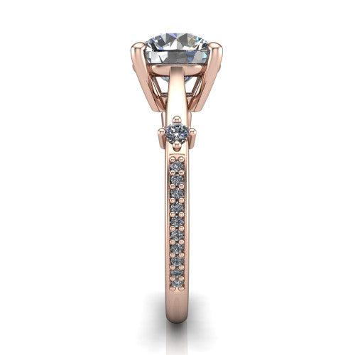 Vivian Round Shape Classic Engagement Ring in 18K Rose Gold