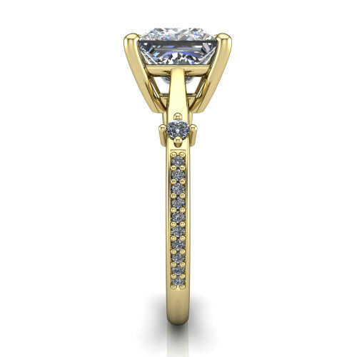 Vivian Princess Shape Classic Engagement Ring in 14K Yellow Gold