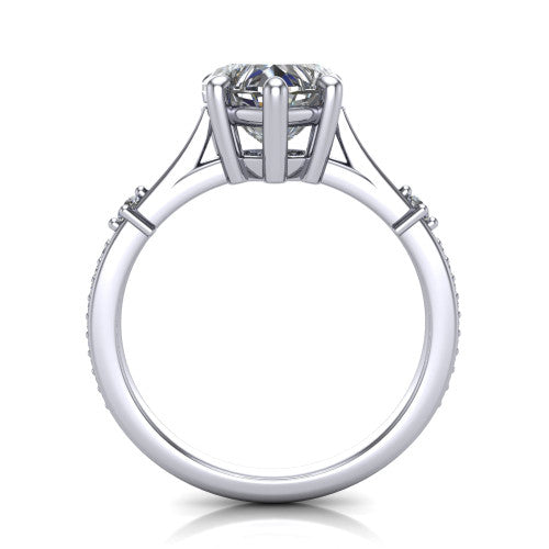 Vivian Heart Shape Classic Engagement Ring in 14K White Gold