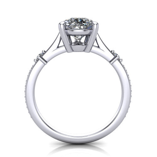 Vivian Pear Shape Classic Engagement Ring in 14K White Gold