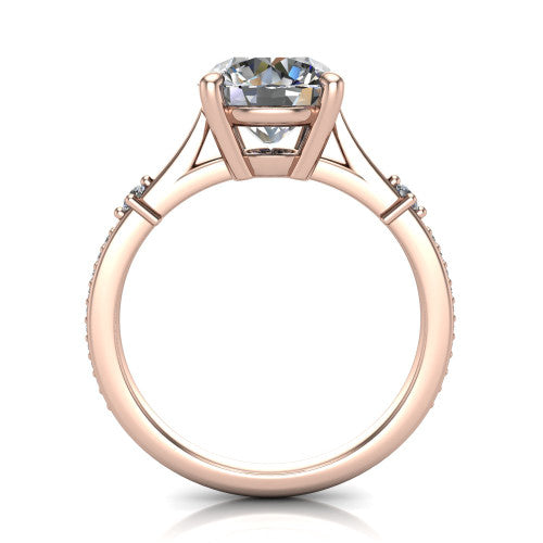 Vivian Round Shape Classic Engagement Ring in 14K Rose Gold