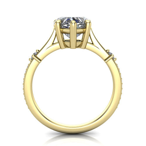 Vivian Heart Shape Classic Engagement Ring in 14K Yellow Gold