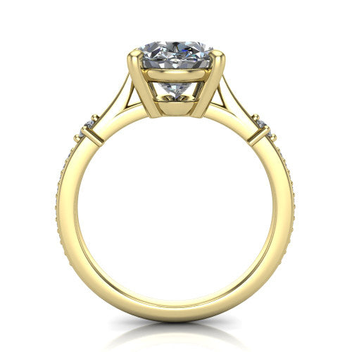 Vivian Oval Shape Classic Engagement Ring in 18K Yellow Gold