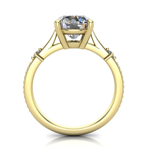 Vivian Round Shape Classic Engagement Ring in 18K Yellow Gold