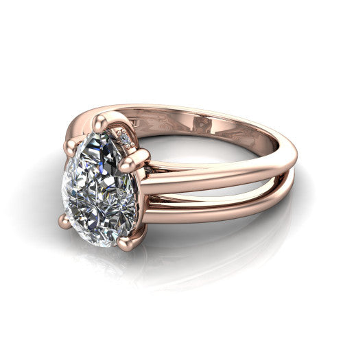 Julia Pear Shape Hidden Halo Engagement Ring in 14K Rose Gold