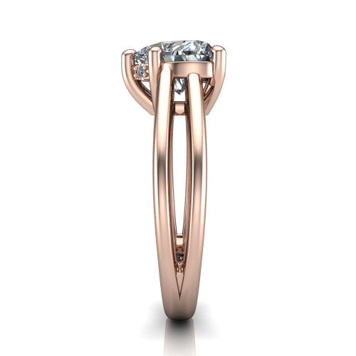 Julia Heart Shape Hidden Halo Engagement Ring in 18K Rose Gold