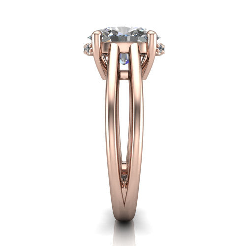 Julia Oval Shape Hidden Halo Engagement Ring in 18K Rose Gold