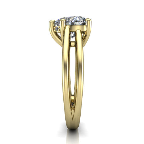 Julia Heart Shape Hidden Halo Engagement Ring in 14K Yellow Gold