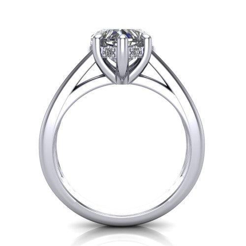 Julia Heart Shape Hidden Halo Engagement Ring in Platinum