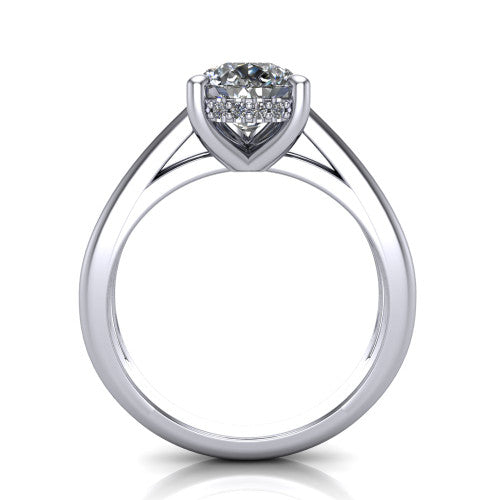 Julia Pear Shape Hidden Halo Engagement Ring in 14K White Gold
