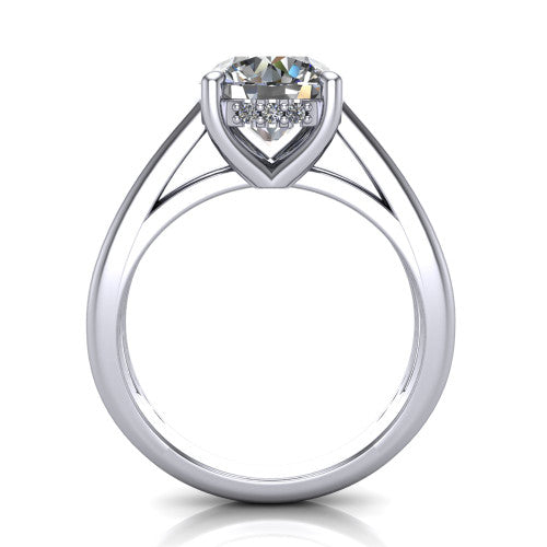 Julia Round Shape Hidden Halo Engagement Ring in Platinum