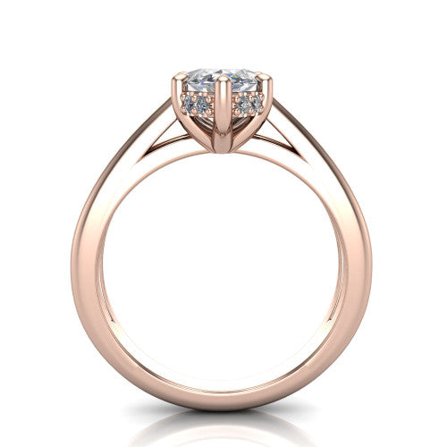 Julia Marquise Shape Hidden Halo Engagement Ring in 14K Rose Gold