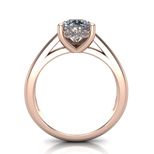 Julia Pear Shape Hidden Halo Engagement Ring in 14K Rose Gold