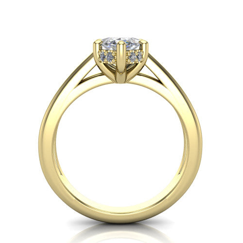 Julia Marquise Shape Hidden Halo Engagement Ring in 14K Yellow Gold