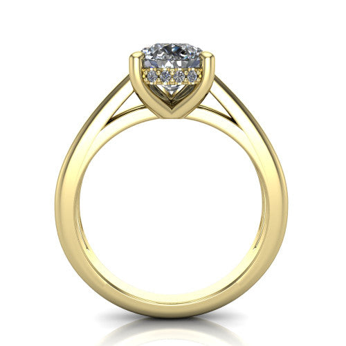 Julia Pear Shape Hidden Halo Engagement Ring in 18K Yellow Gold