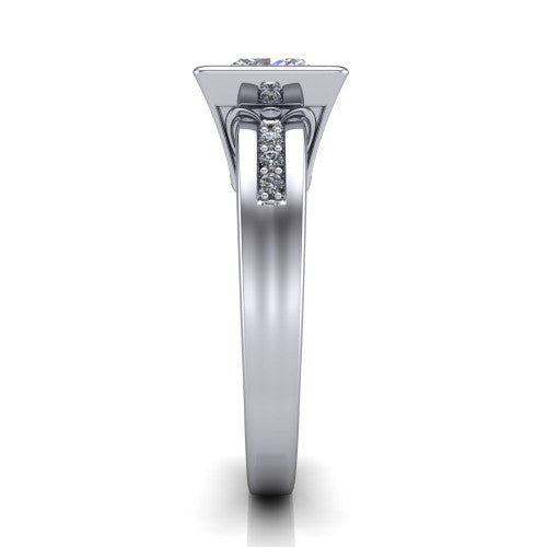Arya Princess Shape Solitaire Engagement Ring in 18K White Gold