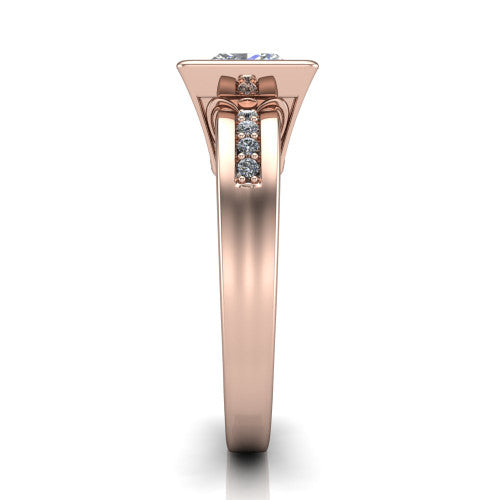Arya Princess Shape Solitaire Engagement Ring in 14K Rose Gold