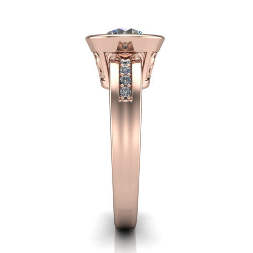 Arya Round Shape Solitaire Engagement Ring in 14K Rose Gold