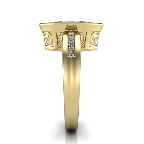 Arya Marquise Shape Solitaire Engagement Ring in 14K Yellow Gold