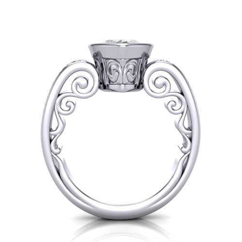 Arya Marquise Shape Solitaire Engagement Ring in 14K White Gold
