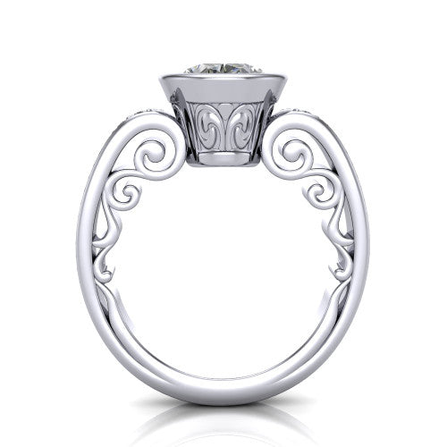 Arya Oval Shape Solitaire Engagement Ring in Platinum