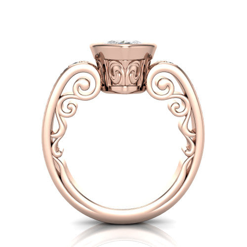 Arya Marquise Shape Solitaire Engagement Ring in 18K Rose Gold