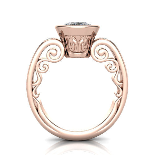 Arya Oval Shape Solitaire Engagement Ring in 18K Rose Gold