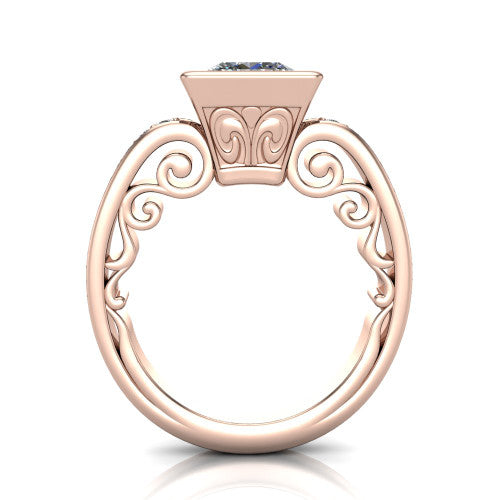 Arya Princess Shape Solitaire Engagement Ring in 18K Rose Gold