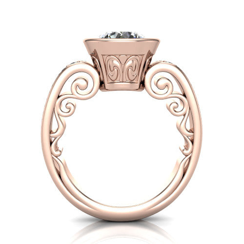 Arya Round Shape Solitaire Engagement Ring in 18K Rose Gold