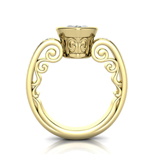Arya Marquise Shape Solitaire Engagement Ring in 18K Yellow Gold