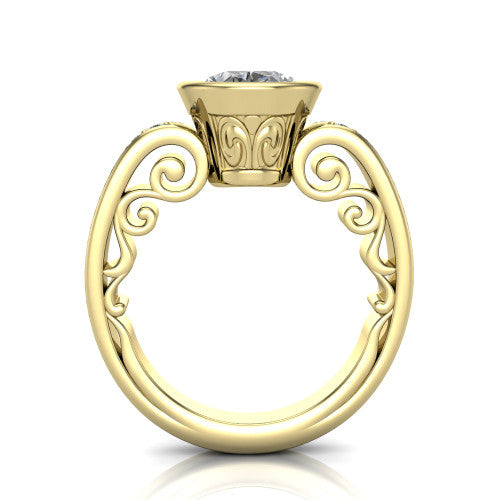 Arya Oval Shape Solitaire Engagement Ring in 14K Yellow Gold