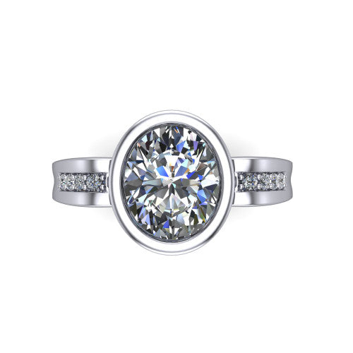 Arya Oval Shape Solitaire Engagement Ring in Platinum