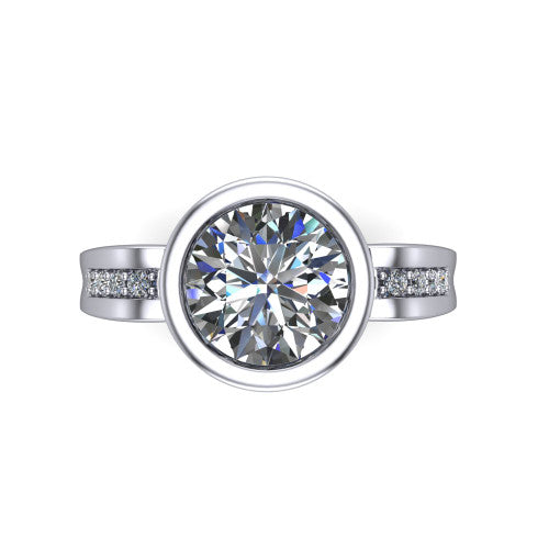 Arya Round Shape Solitaire Engagement Ring in 14K White Gold