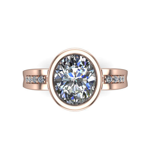 Arya Oval Shape Solitaire Engagement Ring in 14K Rose Gold