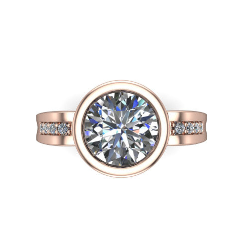 Arya Round Shape Solitaire Engagement Ring in 18K Rose Gold