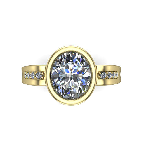 Arya Oval Shape Solitaire Engagement Ring in 14K Yellow Gold