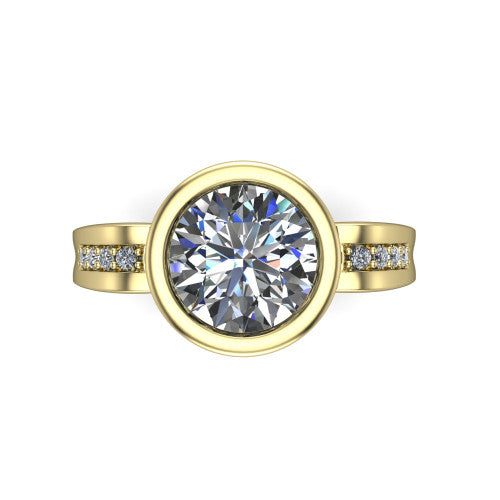 Arya Round Shape Solitaire Engagement Ring in 14K Yellow Gold