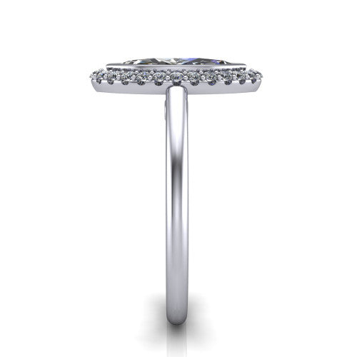 Remi Marquise Shape Halo Engagement Ring in 14K White Gold