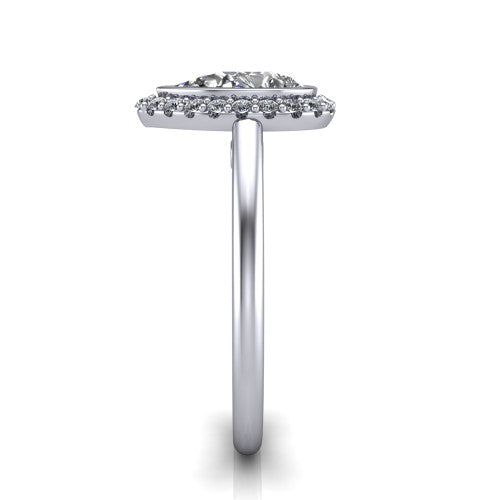 Remi Pear Shape Halo Engagement Ring in Platinum