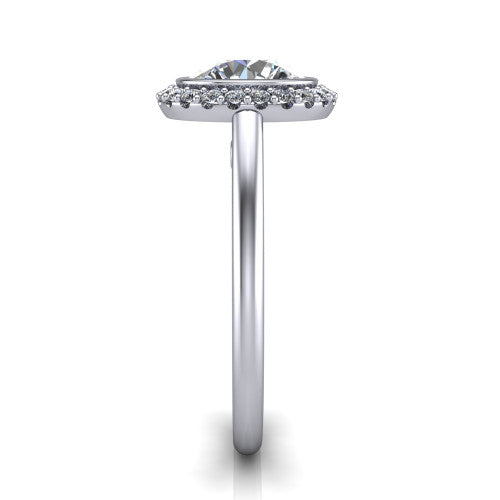 Remi Round Shape Halo Engagement Ring in 18K White Gold