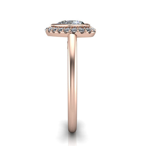 Remi Heart Shape Halo Engagement Ring in 18K Rose Gold