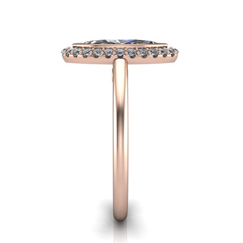 Remi Marquise Shape Halo Engagement Ring in 14K Rose Gold