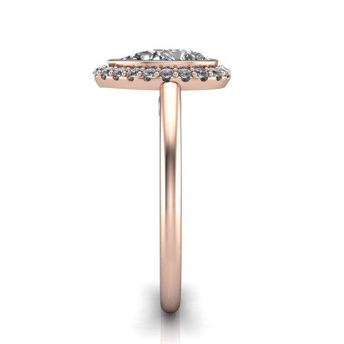 Remi Pear Shape Halo Engagement Ring in 14K Rose Gold