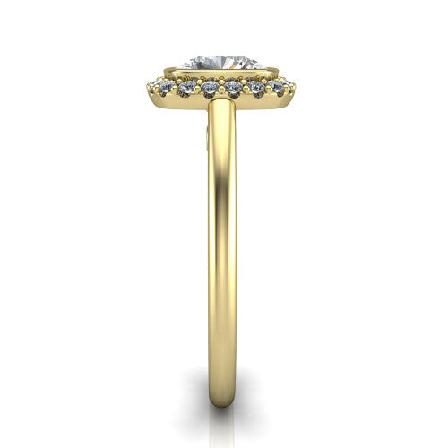 Remi Cushion Shape Halo Engagement Ring in 18K Yellow Gold