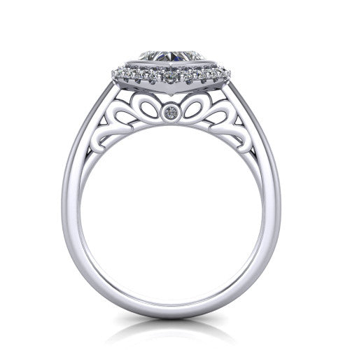 Remi Heart Shape Halo Engagement Ring in 14K White Gold