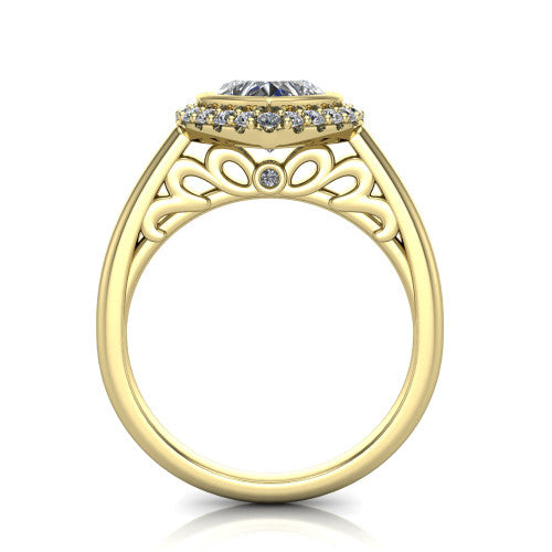 Remi Heart Shape Halo Engagement Ring in 14K Yellow Gold